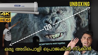 Suvira 120quot Autolock Projector Screen Review ll Quality you can trust ll Home Cinema ll Unboxing [upl. by Atinob35]