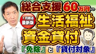 【60万円 生活資金貸付 貸付対象とならない場合】住民税非課税でなくても申請可能 特例免除 低所得者 高齢者 障害者世帯 生活支援費 就学支援費 生保の利用〈24年7月時点〉 [upl. by Anaiq]