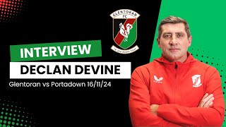 Post Match Interview  Glentoran 02 Portadown  Declan Devine [upl. by Khoury]