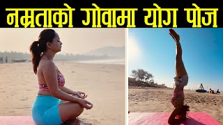 Namrata Sapkota hot pose Yog Pose of Namrata Sapkota Nepali filmy news Nepali actress [upl. by Enedan248]