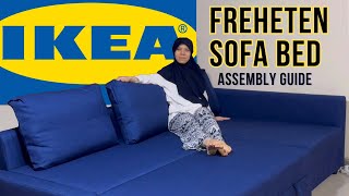 IKEA FRIHETEN Sofa Bed Assembly Guide 🛋️  IKEA Blue Sofa Bed [upl. by Aurelie]