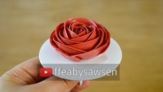 How to pipe the perfect buttercream roses  buttercream rose flower cake decorating tutorial [upl. by Elyad590]