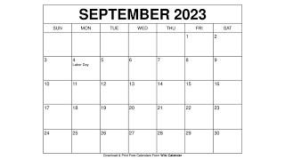 Free Printable September 2023 Calendar Templates With Holidays  Wiki Calendar [upl. by Philbo]