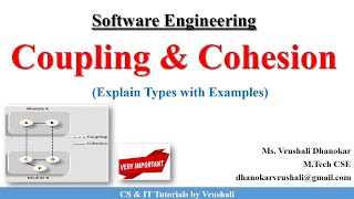 SE 23 Coupling amp Cohesion with Examples  Software Engineering [upl. by Ramoj]