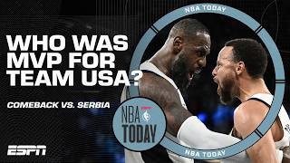 Who was Team USAs COMEBACK MVP vs Serbia 😤  NBA Today [upl. by Annayrb]