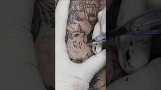 Nolgidatattoo  blackwork tattoo  foxtattoo  tattoo tattooartist tattootimelapse tattooart [upl. by Wendalyn111]