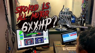 Got my engine back 70 stroked LS engine dyno 6xxhp All Motor Not tuned [upl. by Nanor428]