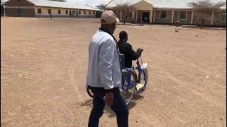 PWDS OUTREACH PROGRAM BENEFICIARY TESTING HIS NEW WHEELCHAIR [upl. by Ummersen]