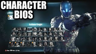 Batman Arkham Knight All Character Bios  Profiles [upl. by Astri726]