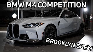 BMW M4 Competition Brooklyn Grey and xDrive Tanzanite Blue Metallic Review [upl. by Aihsenor]