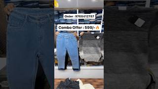 Baggy Jeans Woollen Tshirts Combo Rs 599🔥 Trending Fashion shorts kingchoice70 combo viral [upl. by Ahsuas]