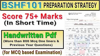 bshf101 Important Mcq Questions preparation strategy  One Liners Handwritten notes PDF [upl. by Lengel]