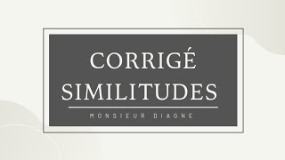 CORRIGÉ EXERCICE DE SIMILITUDES [upl. by Cost]