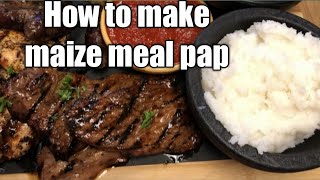 How to make mealie maize meal pap isitshwala sadza  A Southern African staple food [upl. by Oiciruam]