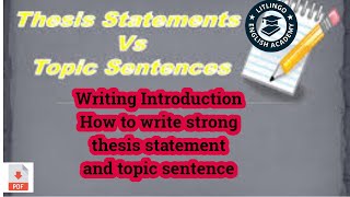 Thesis Statement and Topic Sentence [upl. by Sert]