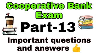 cooperative bank exam important questions and answers 👍 [upl. by Huskey]