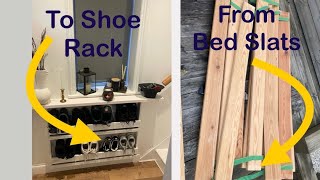 Shoe Rack DIY  From Recycled Bed Slats [upl. by Klina]