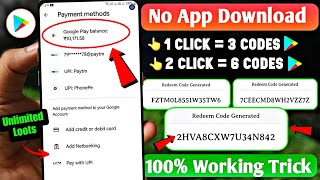 No App amp Task free redeem code for playstore at ₹0  Free Google Redeem Code [upl. by Arlynne]