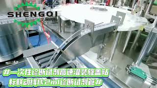 血液检测试剂IVD试剂高速灌装旋盖机Blood test reagent IVD reagent high speed filling capping machine [upl. by Zielsdorf244]