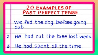 5  10  20 EXAMPLES OF PAST PERFECT TENSE IN ENGLISH GRAMMAR [upl. by Leaw]