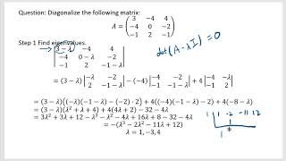 Diagonalizing a 3x3 matrix using eigenvectors [upl. by Shuma]