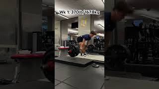 Moved like a paperweight can’t wait to do 395 this block  370lb1678kg week 1 deadlift single [upl. by Erasme101]