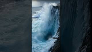 whirlpool waves crashing against cliffs shorts amazing whirlpool seawaves [upl. by Airamanna]