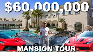 Touring the MOST LUXURIOUS Mega Mansion in DUBAI with a 60m Car collection [upl. by Ayiram]