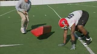 Georgia Bulldogs  Defensive End Drills [upl. by Jewett]