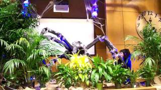 Giant animatronic spider  lights on cute assistant  Video 1 of 2 [upl. by Anialed]