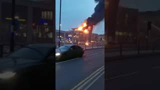 Huge fire at Morrisons in Hagley Road leads to road closure and disruption [upl. by Dekow]