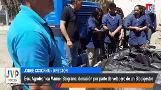 Esc Agrotécnica Manuel Belgrano donación por parte de veladero de un Biodigestor [upl. by Idnarb]