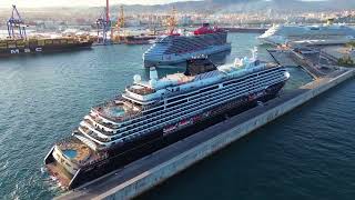 4K drone view 🇪🇦 Cruise ships in the port of Málaga Spain [upl. by Duvall326]