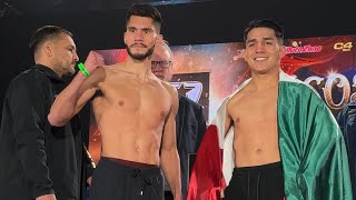 Rene Tellez Giron VS GEORGE ACOSTA weigh in Teofimo vs Ortiz card [upl. by Anits]