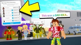 I gave the ENTIRE SERVER Permission On My Plot BAD IDEA Roblox Bloxburg [upl. by Yllim]