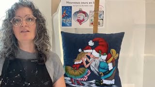 Projet Mignonne fête noël V Technique de peinture sur tissu par Josée Cloutier [upl. by Ahsaercal502]