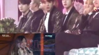 161119 BTS and Baby Kook  Reaction To Eunji Hopefully Sky MMA 2016 [upl. by Solomon]