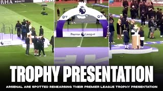 Arsenal REHEARSING Premier League trophy presentation LEAKED [upl. by Pearla]