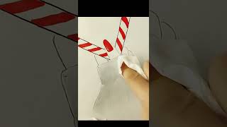 How to draw a Christmas lollipopSimple and easy drawings drawing art easydrawgirl sketch [upl. by Nalaf539]