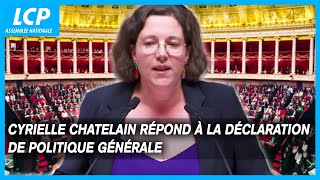 Cyrielle Chatelain sa réponse à la déclaration de politique générale de Michel Barnier  1102024 [upl. by Aduhey]