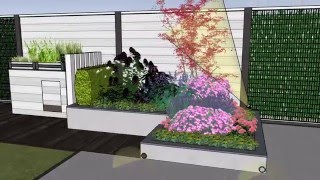 Tuinontwerp kleine achtertuin  Garden design small backyard [upl. by Ramunni79]