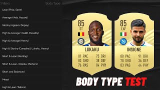 DIVING INTO THE BODY TYPE TESTS FIFA 21 ULTIMATE TEAM [upl. by Eizdnil]