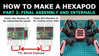 How To Make A Hexapod Robot Part 2 of 3 Final assembly and internals A DIY Robot Project [upl. by Eirased]