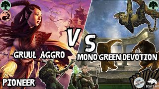 Mono Green Devotion VS Gruul Aggro MTG Pioneer [upl. by Eocsor]