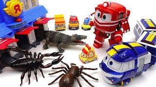 Go Go Robot Train Bugs in Poli Rescue Station [upl. by Burke]