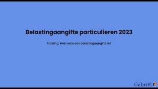 Online training Hoe vul ik mijn Belastingaangifte in [upl. by Artimed]