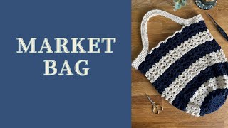 Market bag crochet pattern  beginner friendly full length tutorial [upl. by Mchale]