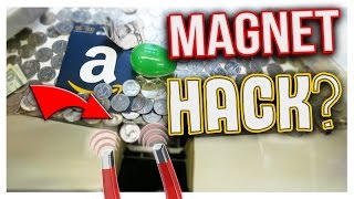 CAN YOU HACK A COIN PUSHER WITH A MAGNET  Arcade Hacks [upl. by Sakul]