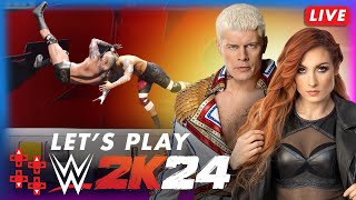 WWE 2K24 Launch Week Live Playthrough [upl. by Atinev]