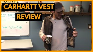 Carhartt Sherpa Lined Vest Review  Model V33 DKB [upl. by Adiuqram822]